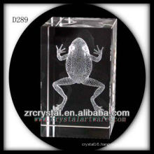 K9 3D Laser Etched Frog Inside Crystal Rectangle